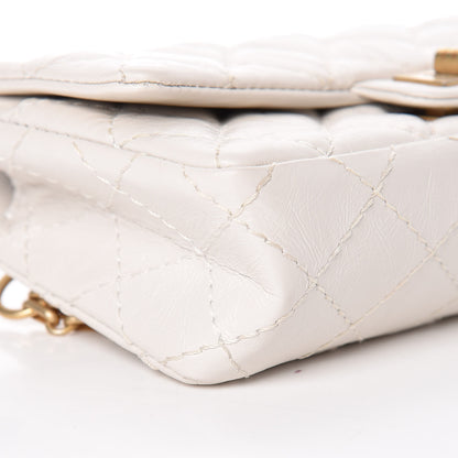 Chanel Aged Calfskin Quilted 2.55 Reissue Chain Waist Bag White 8 of 10