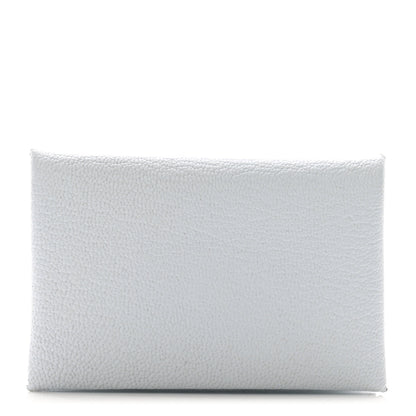 Hermes Chevre Mysore Verso Calvi Card Case Bleu Brume Cuivre 1 of 8