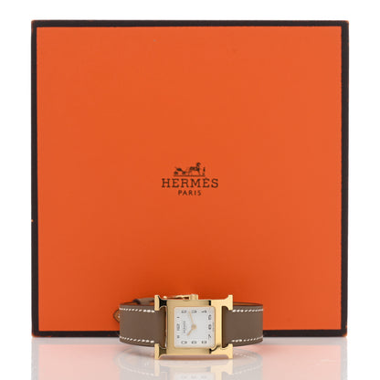 Hermes Stainless Steel Swift 21mm Heure H Hour Quartz Watch Etoupe 5 of 5