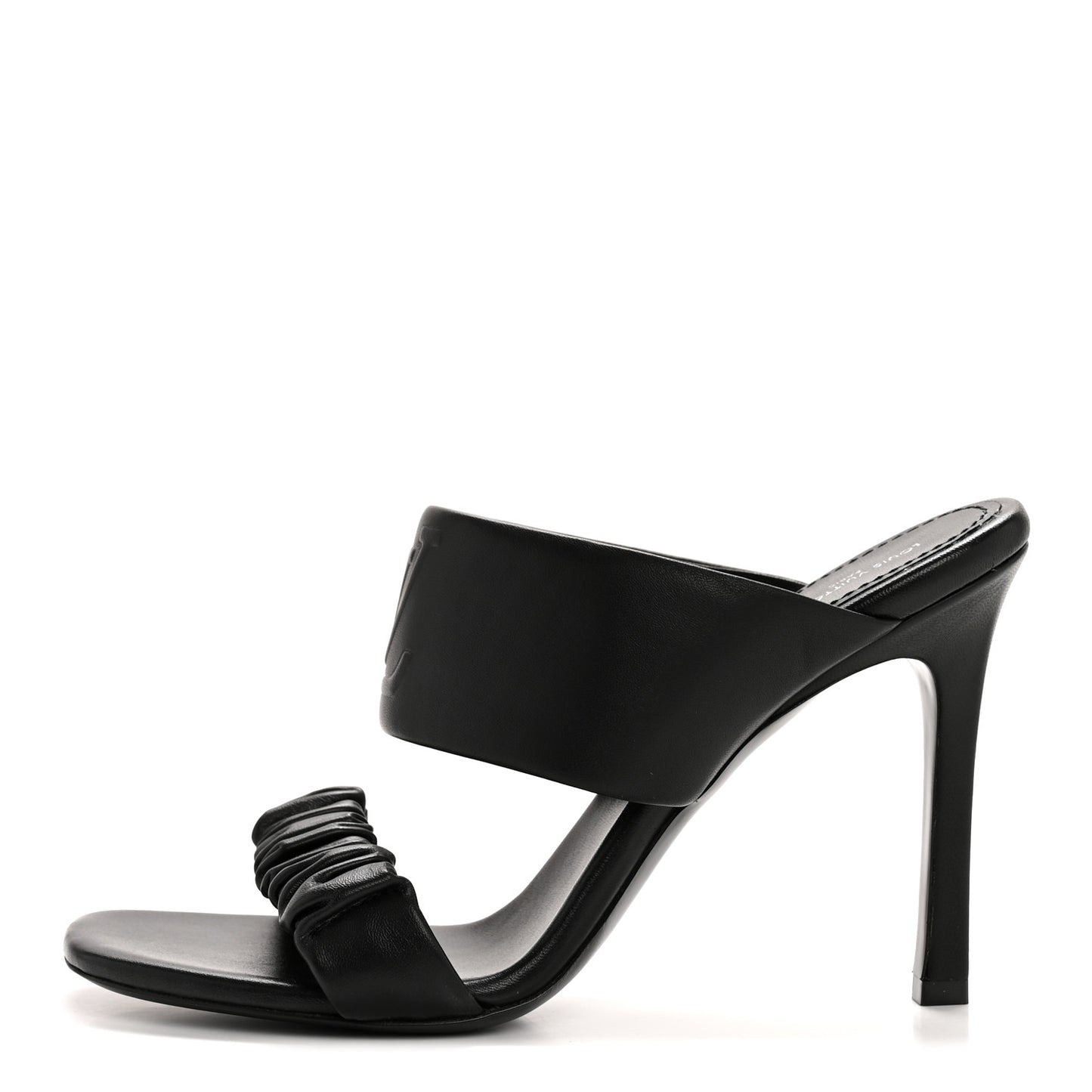 Lambskin Drapy Heel Mules 41 Black