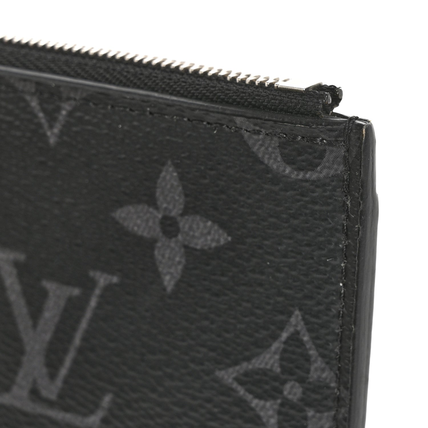 Louis Vuitton Monogram Eclipse Taiga Coin Card Holder Black 7 of 10