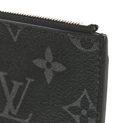 Louis Vuitton Monogram Eclipse Taiga Coin Card Holder Black 7 of 10