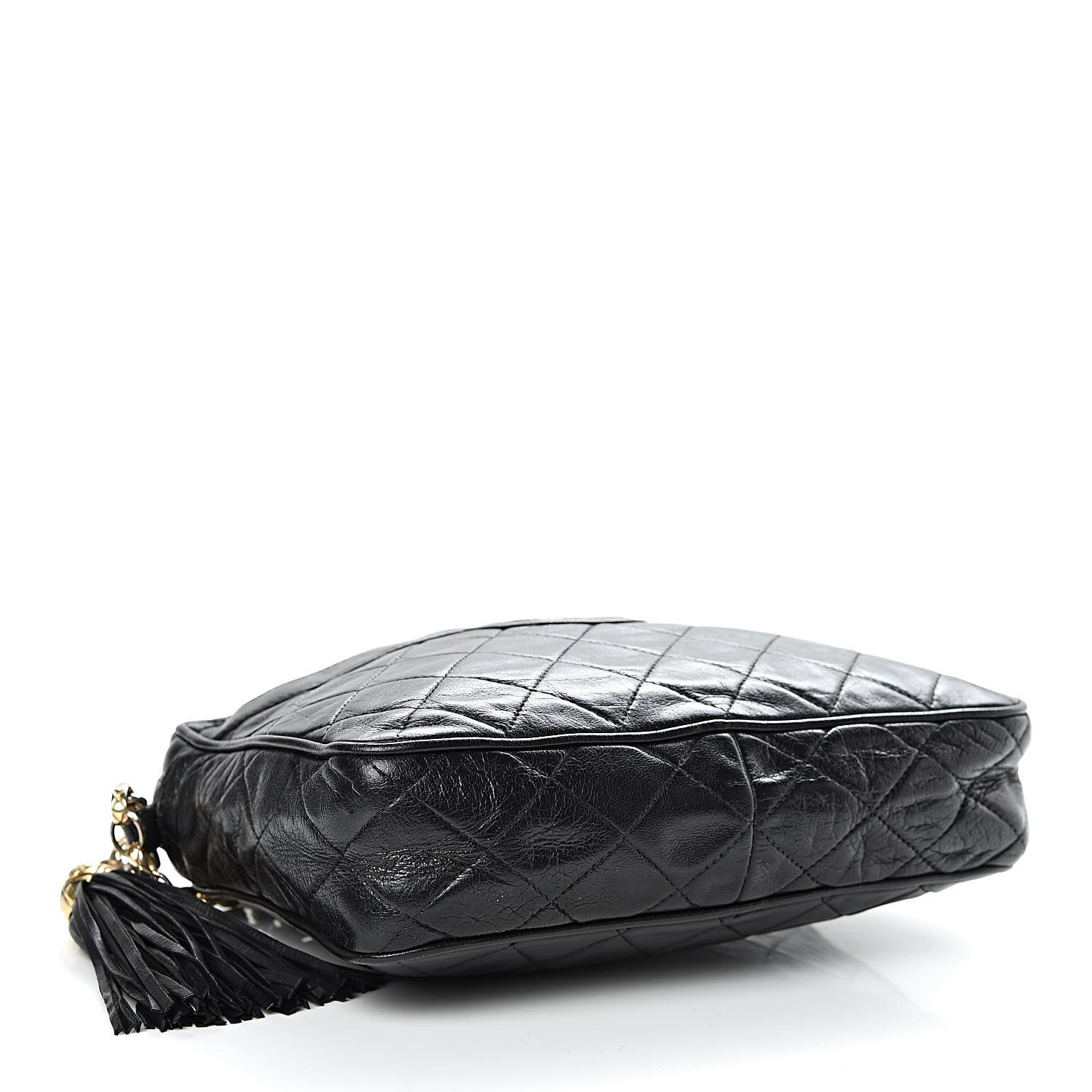 Chanel Lambskin Quilted CC Tassel Camera Case Black 4 of 10