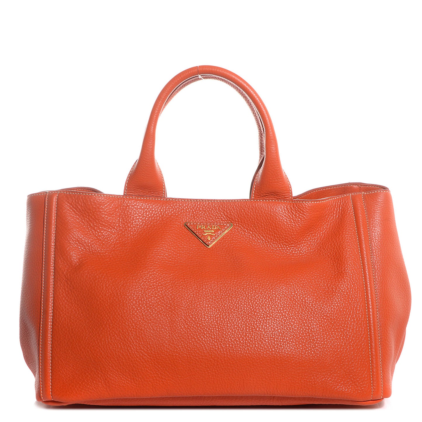 Vitello Daino Shopping Tote Papaya