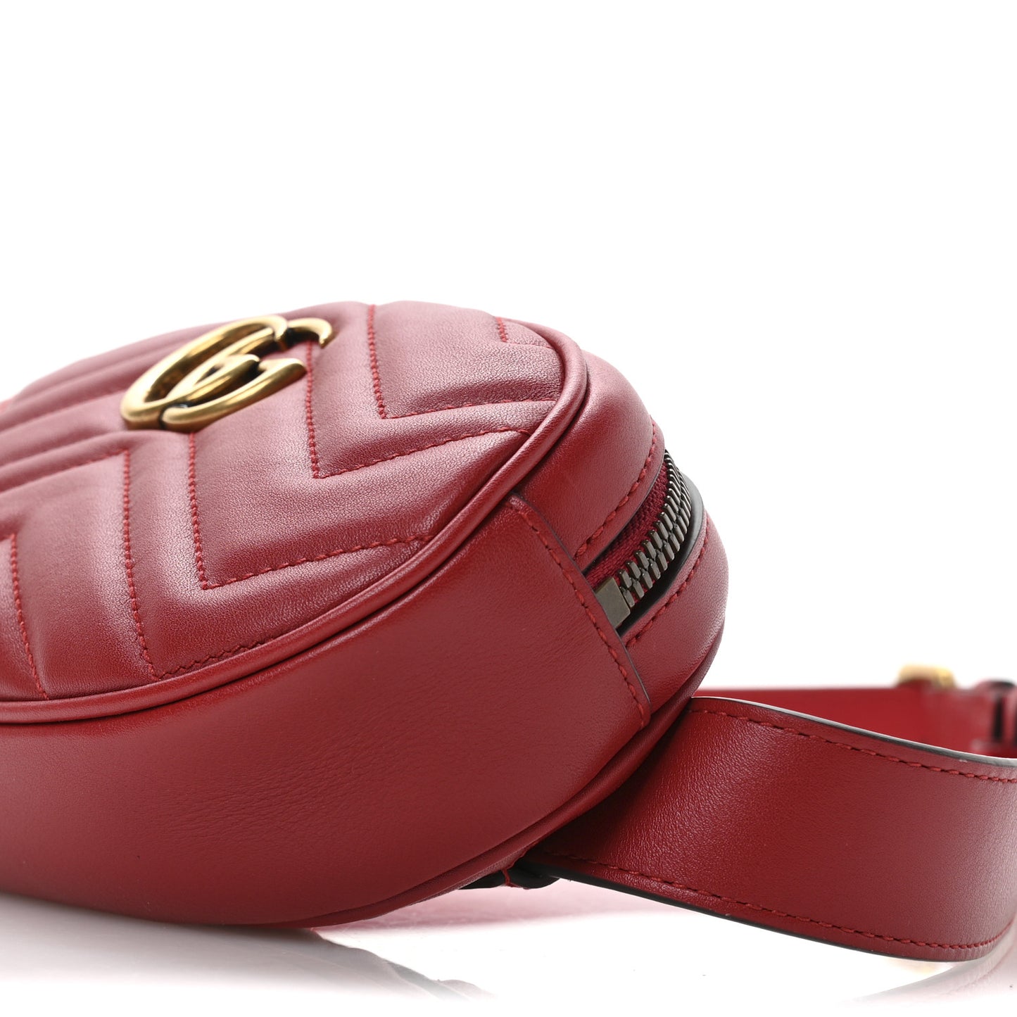 Calfskin Matelasse GG Marmont Belt Bag 85 34 Hibiscus Red