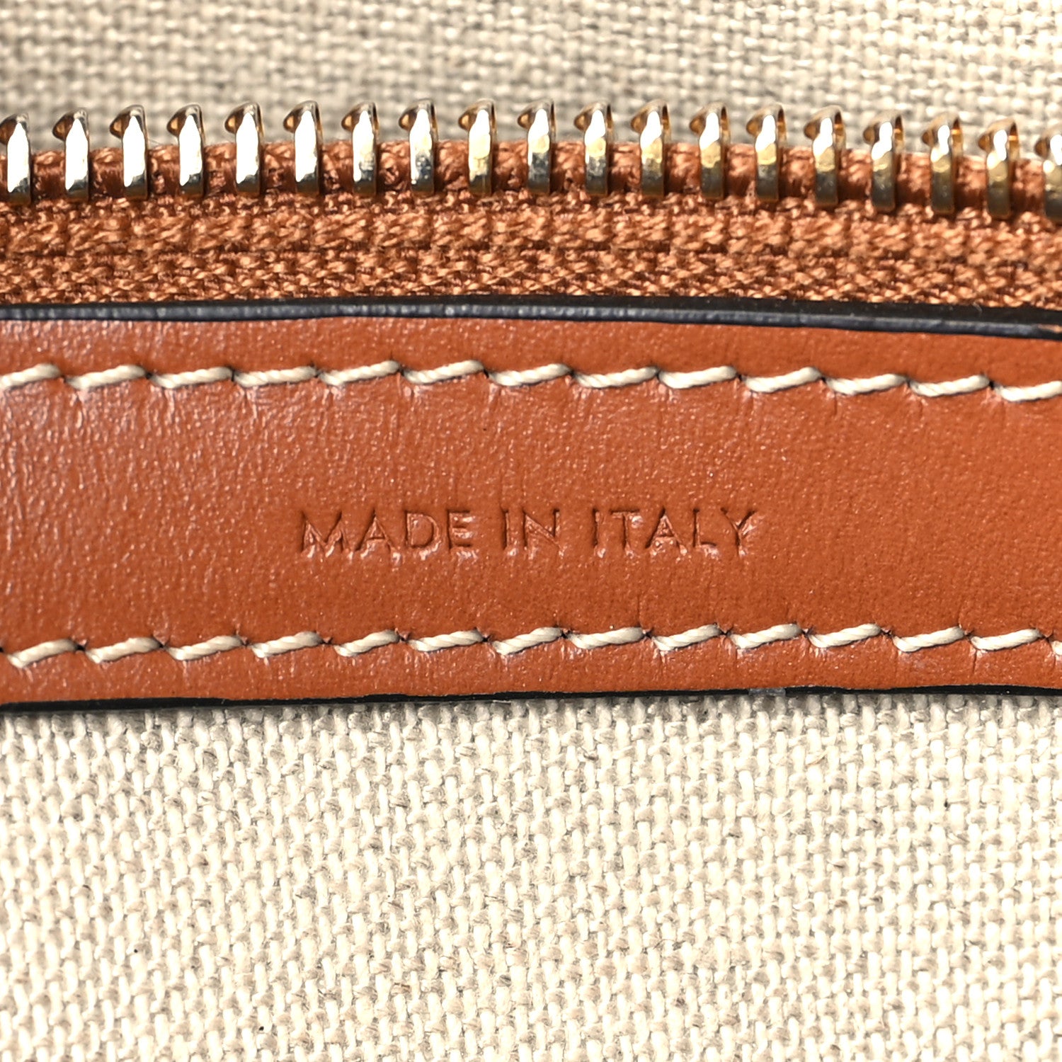 Celine Textile Calfskin Horizontal Cabas Beige Tan 7 of 12