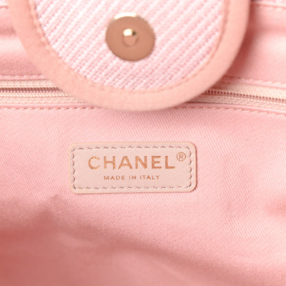 Chanel Mixed Fibers Calfskin Medium Deauville Tote Pink 6 of 10