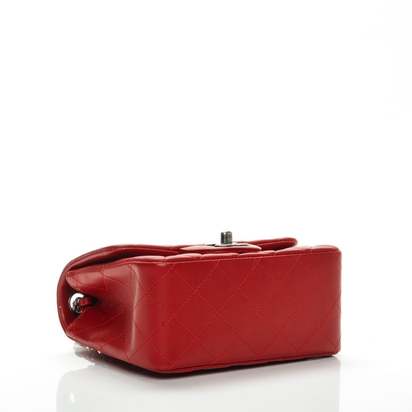 Lambskin Quilted Mini Square Flap Red