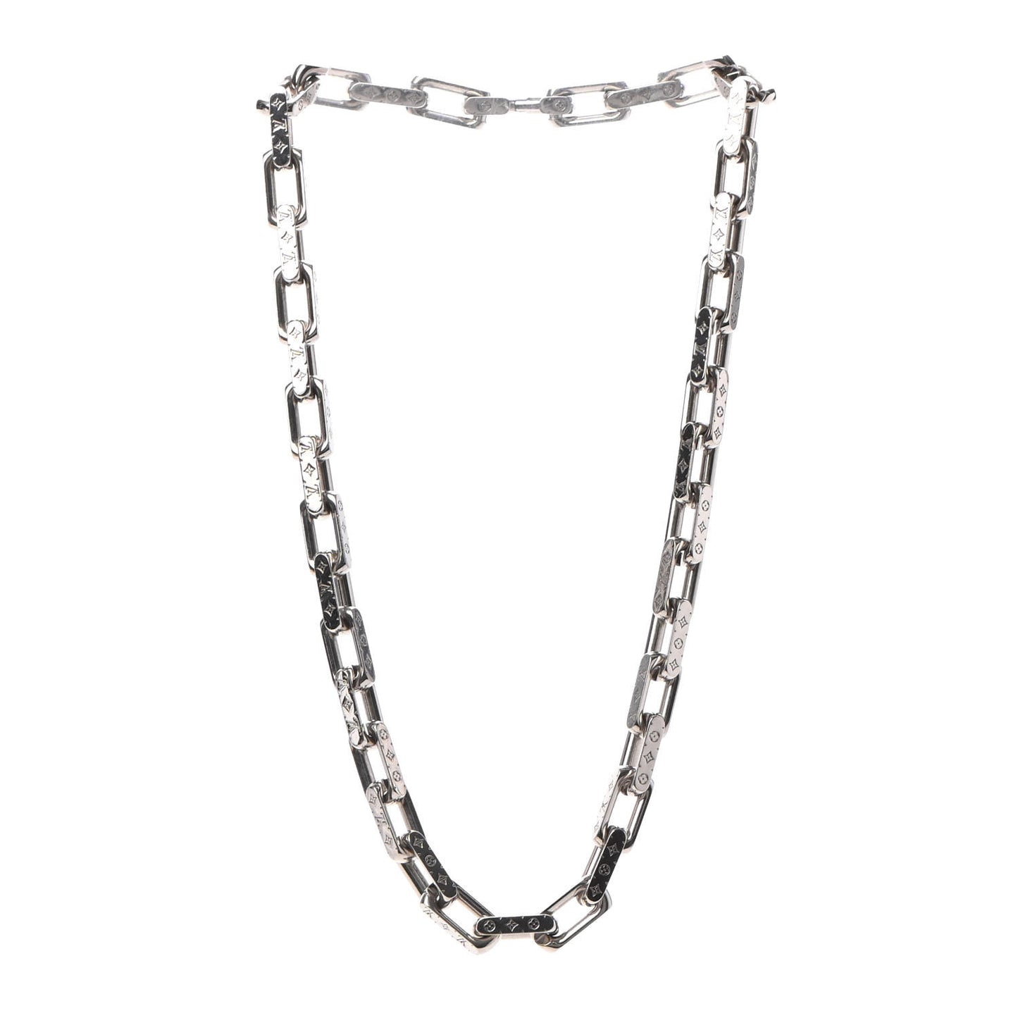 Monogram Chain Necklace Silver