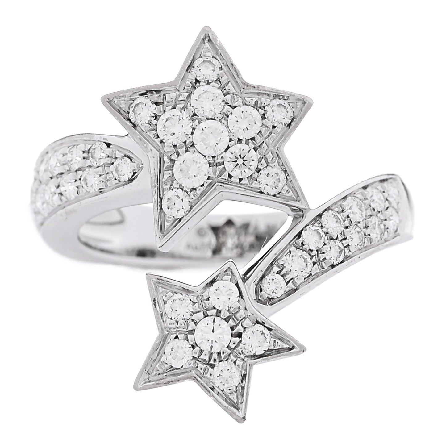 18K White Gold Diamond Comete Geode Ring 50 5.25