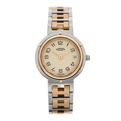 Hermes Stainless Steel 24mm Clipper Quartz Watch Gold 1 of 7