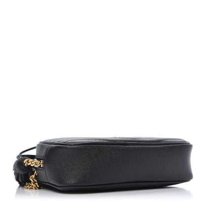 Saint Laurent Grain De Poudre Matelasse Monogram Mini Lou Camera Bag Black 4 of 10