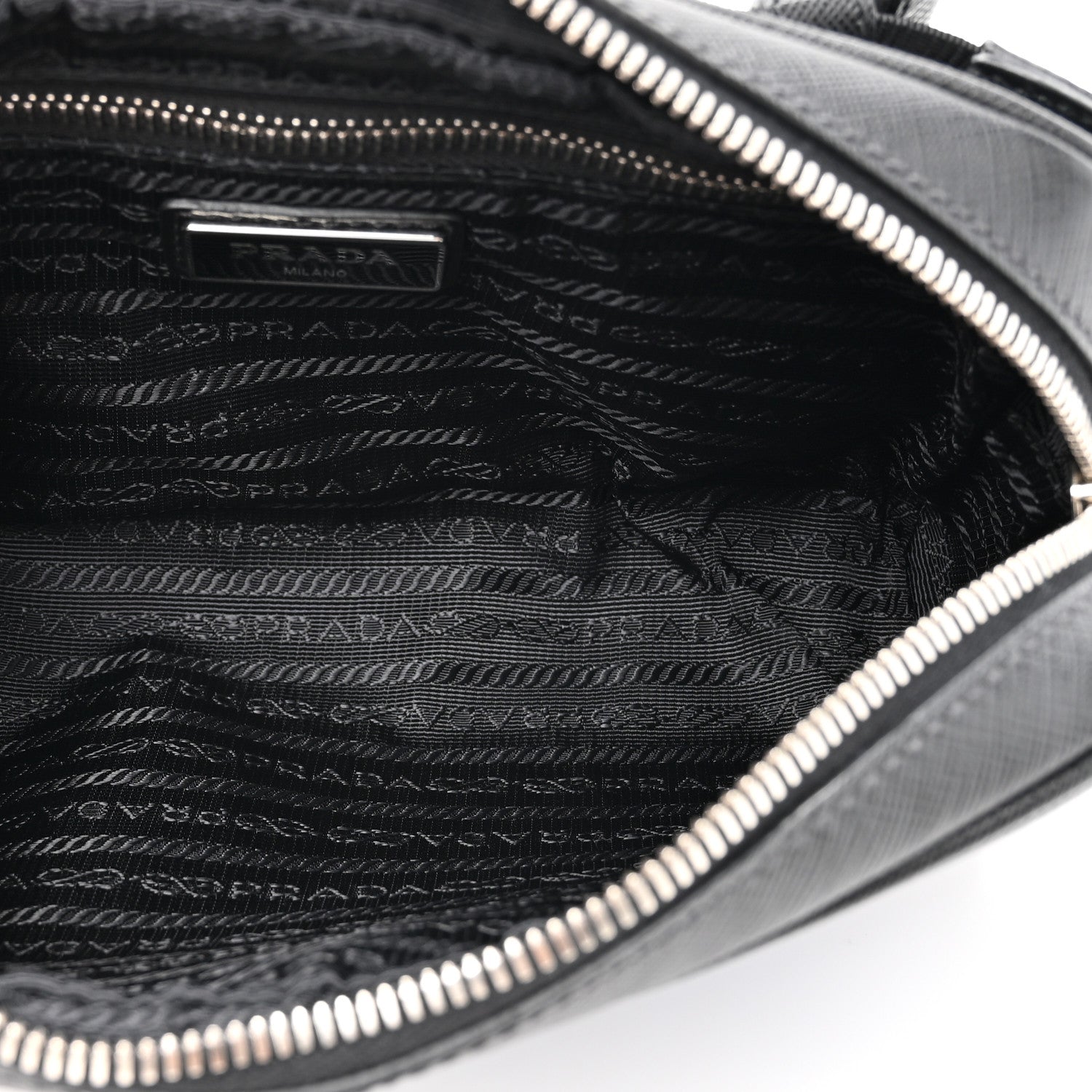 Prada Saffiano Travel Brique Belt Bag Black Blue 5 of 10