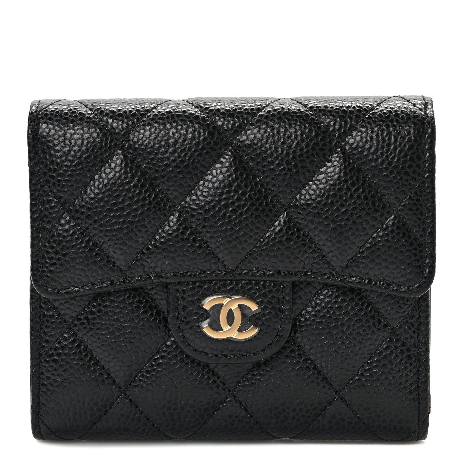 Chanel Caviar Quilted Compact Flap Wallet Black 1 of 8