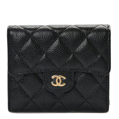Chanel Caviar Quilted Compact Flap Wallet Black 1 of 8