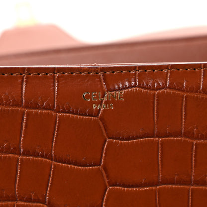 Celine Calfskin Crocodile Embossed Medium Soft 16 Bag Tan 6 of 11