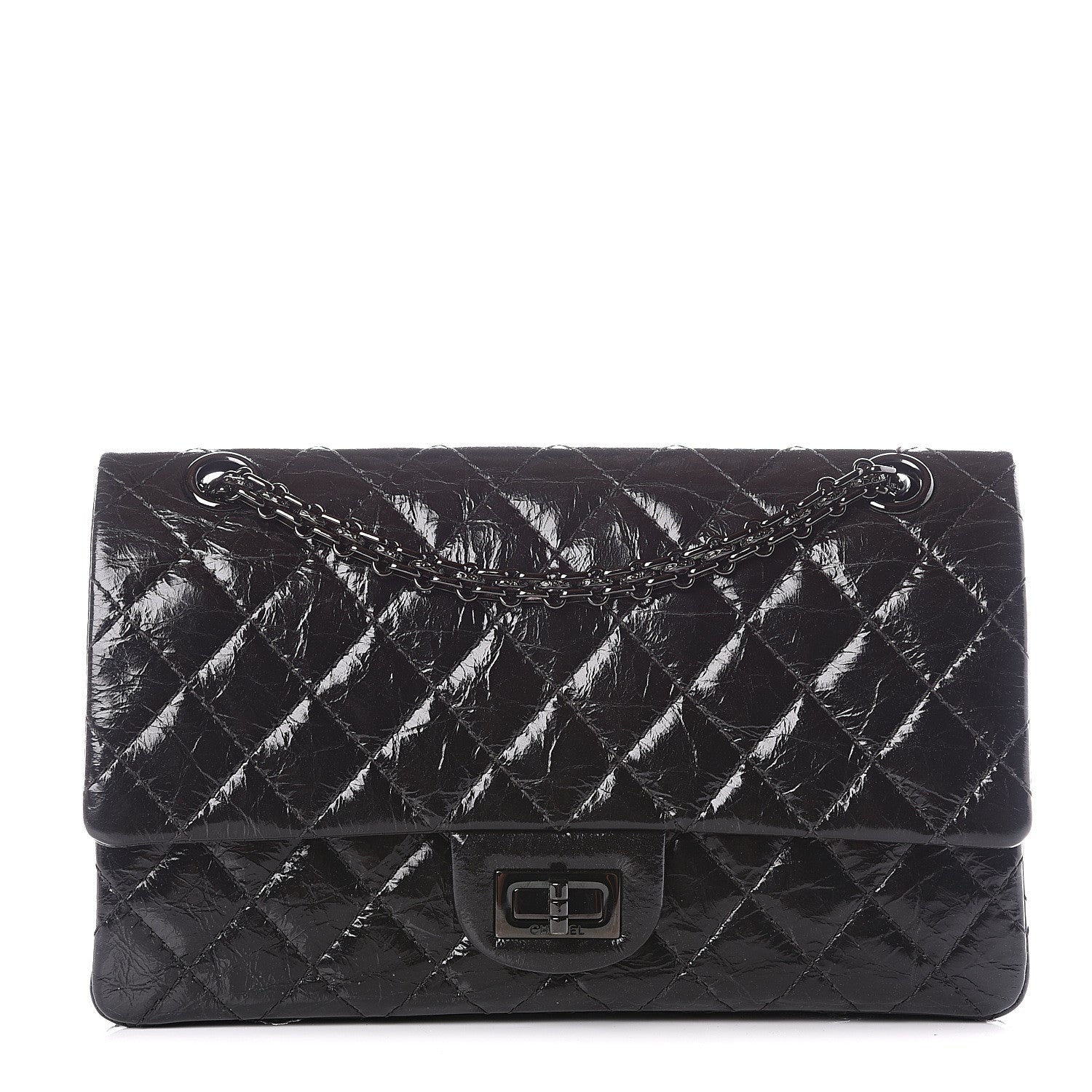 Chanel Glazed Aged Calfskin Quilted 2.55 Reissue 225 Flap So Black 1 of 10