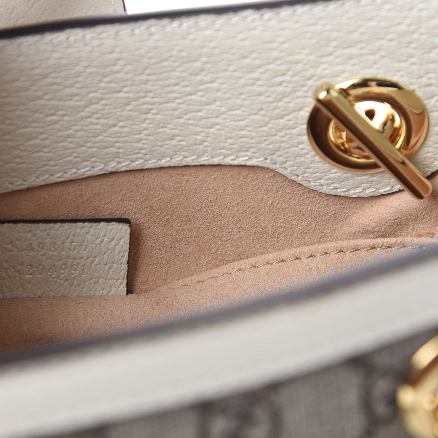 GG Supreme Monogram Flora Textured Calfskin Small Padlock Tote Beige Ebony Multicolor Mystic White