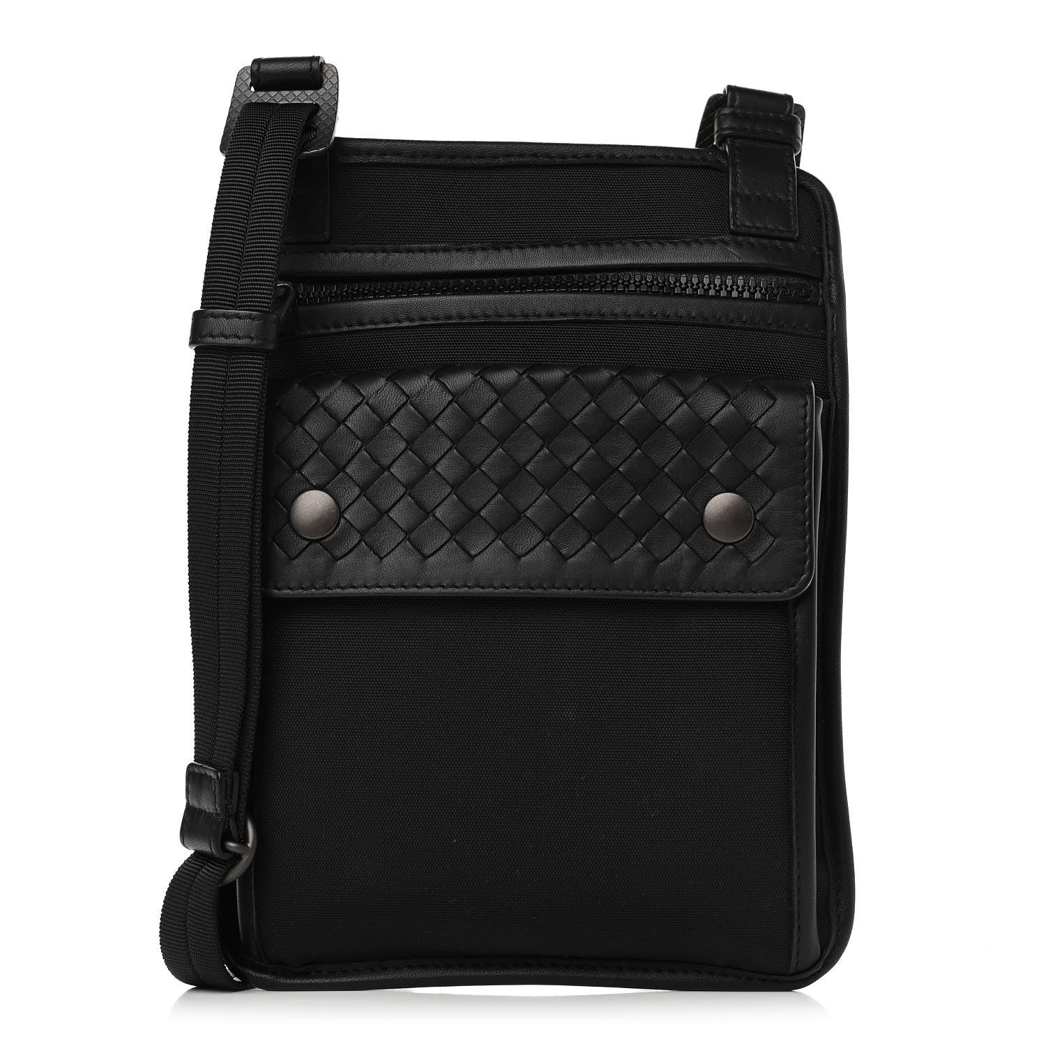 Bottega Veneta Nappa Intrecciato Nylon High Tech Crossbody Pouch Black 1 of 10