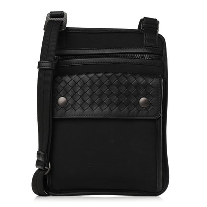 Bottega Veneta Nappa Intrecciato Nylon High Tech Crossbody Pouch Black 1 of 10