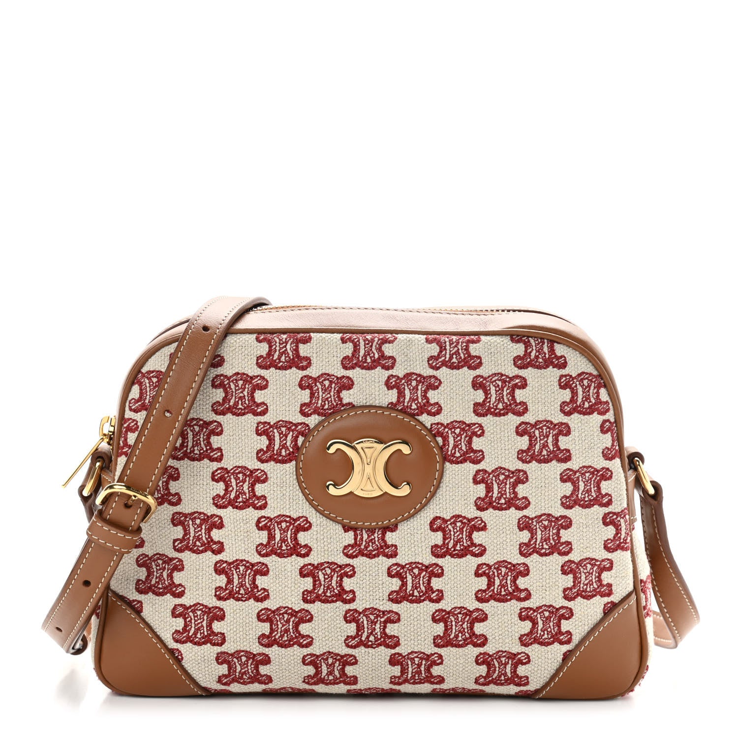 Celine Triomphe Canvas Small Camera Bag Fox Red 1 of 10