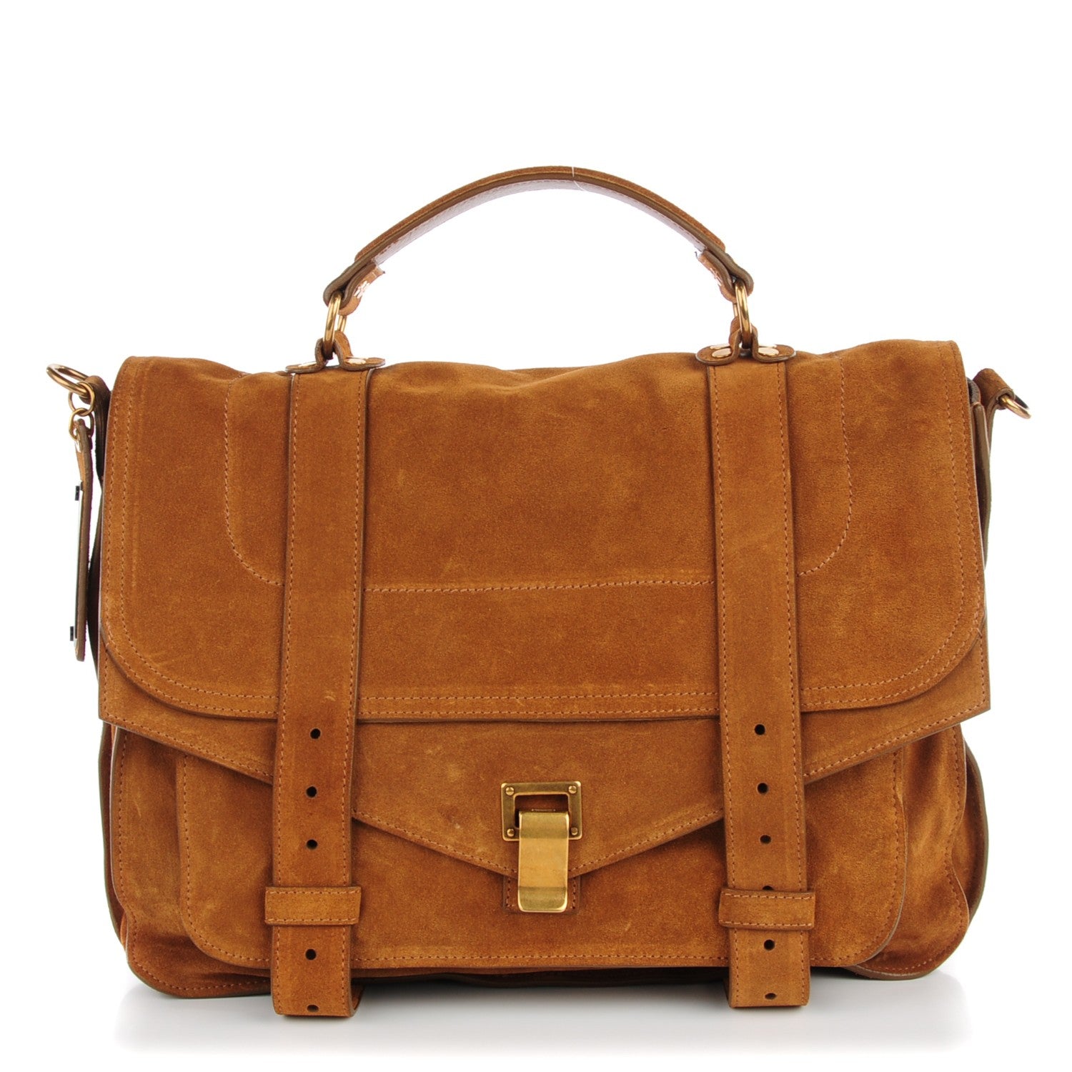 Proenza Schouler Suede Extra Large PS1 Satchel Tobacco 1 of 7