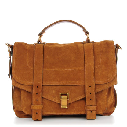 Proenza Schouler Suede Extra Large PS1 Satchel Tobacco 1 of 7