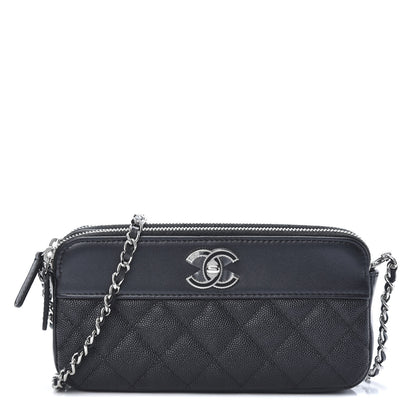 Chanel Caviar Quilted Small Vintage Mademoiselle Clutch With Chain Black 1 of 15