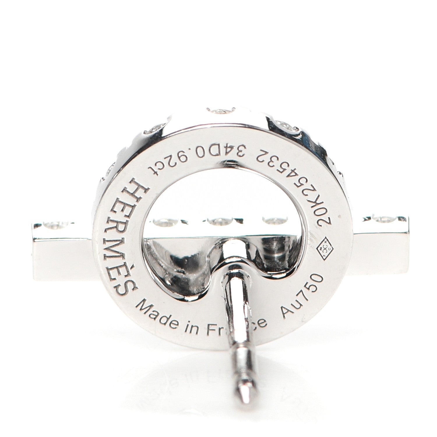 Hermes 18K White Gold Diamond Finesse Earrings 4 of 5
