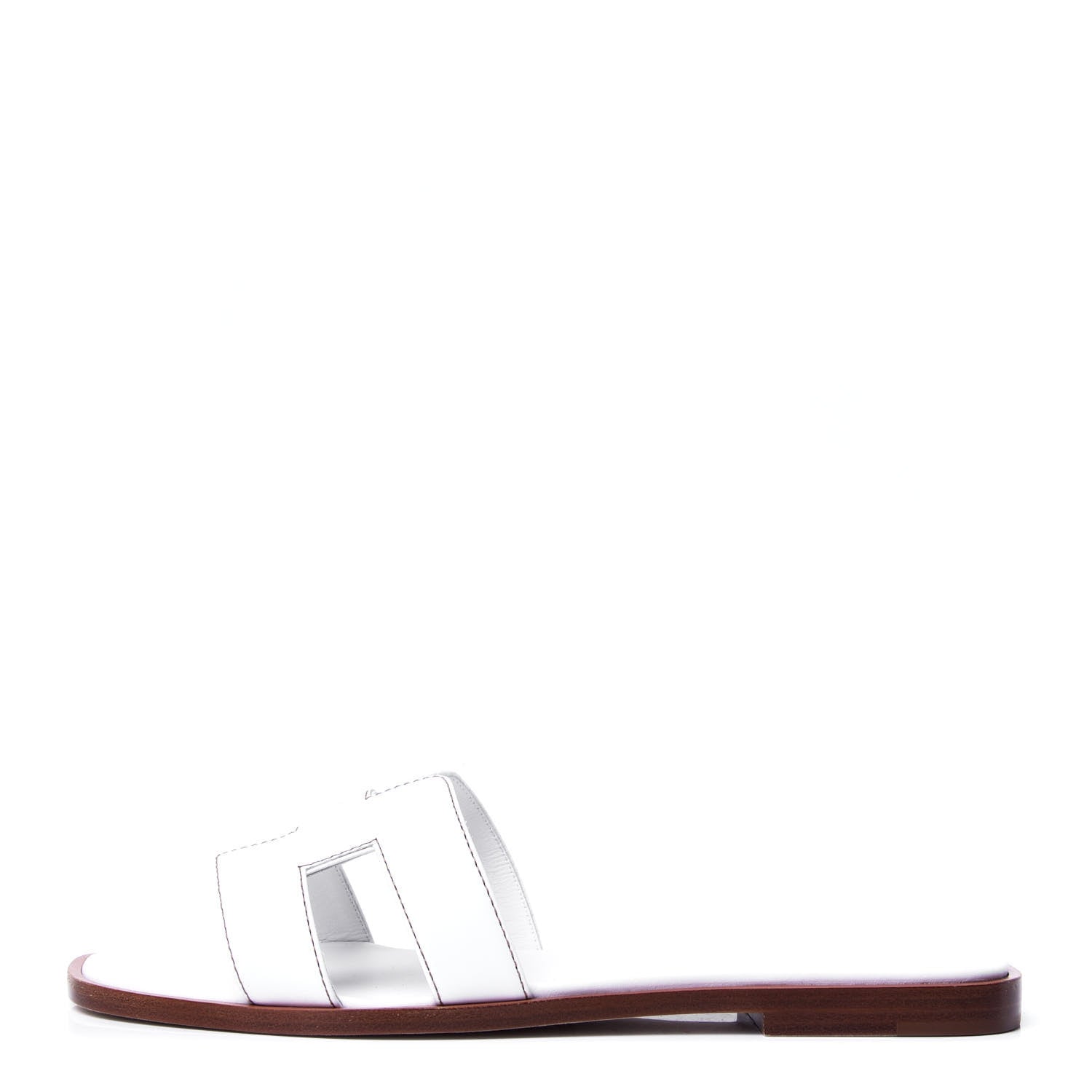 Hermes Box Calfskin Oran Sandals 36.5 White 1 of 6