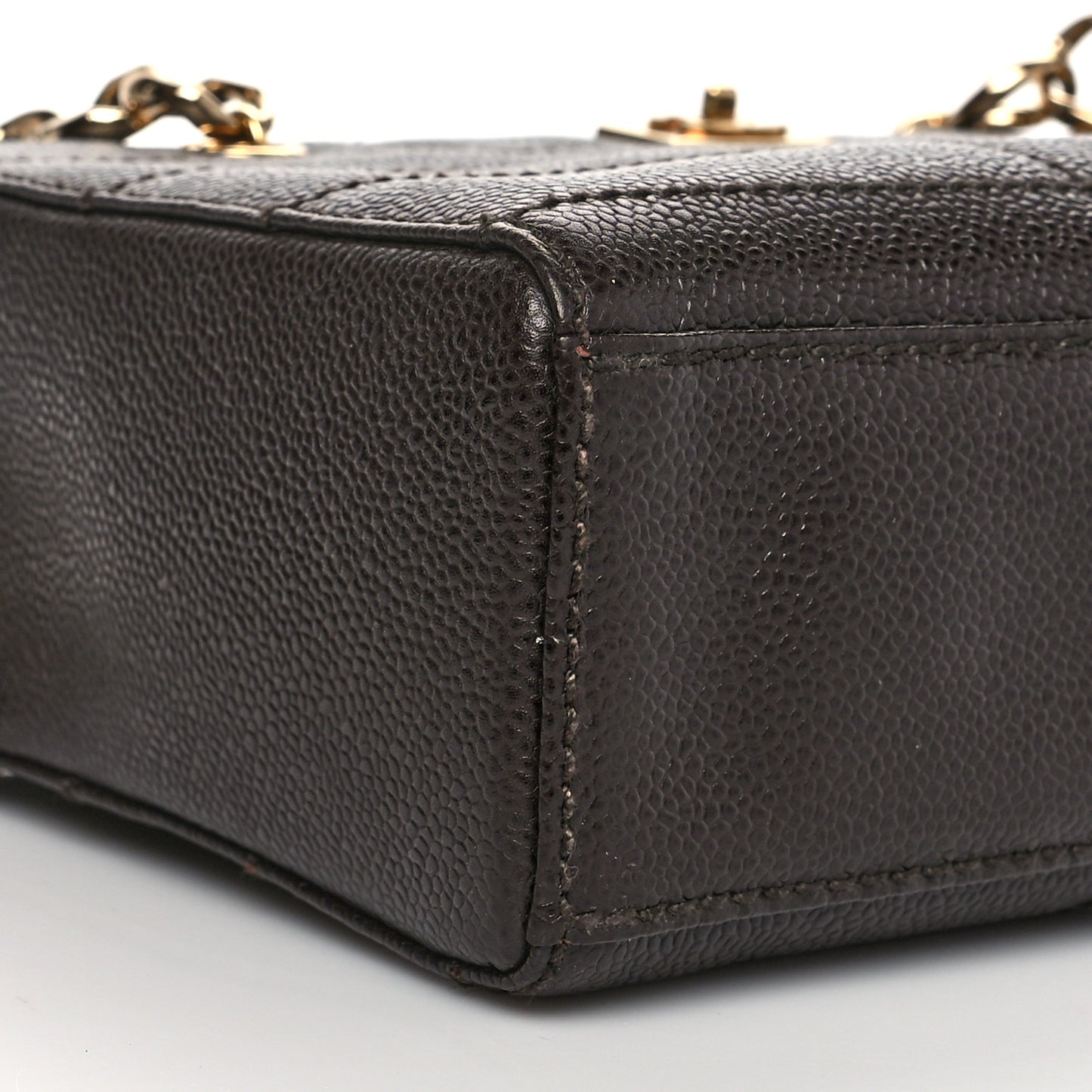Caviar Chocolate Bar Quilted Shoulder Bag Dark Brown