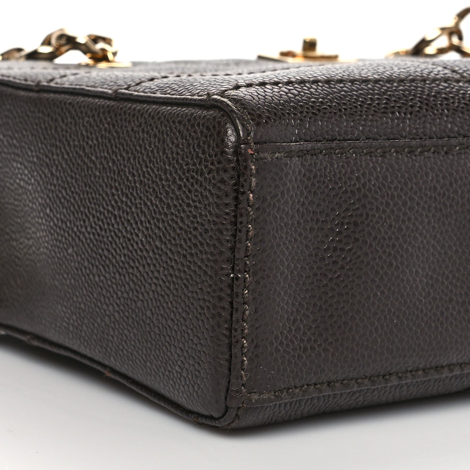 Chanel Caviar Chocolate Bar Quilted Shoulder Bag Dark Brown 7 of 8