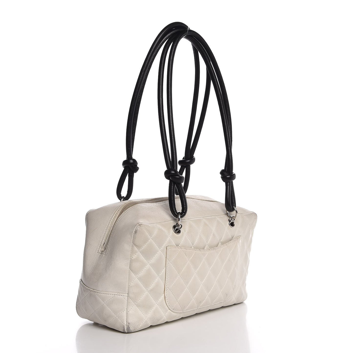 Calfskin Python Quilted Large Cambon Bowler White