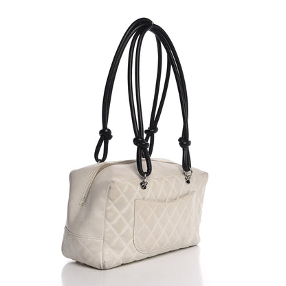 Chanel Calfskin Python Quilted Large Cambon Bowler White 3 of 26