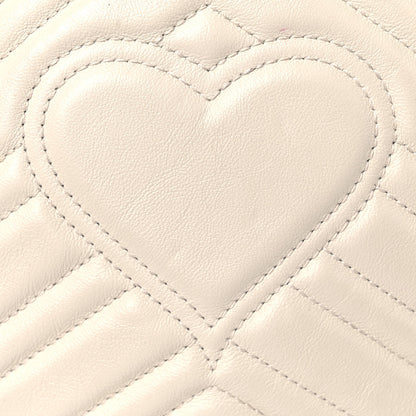 Gucci Calfskin Matelasse Mini GG Marmont Round Shoulder Bag White 13 of 14