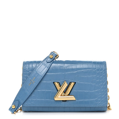 Louis Vuitton Crocodile Twist Chain Wallet Bleuet 1 of 11