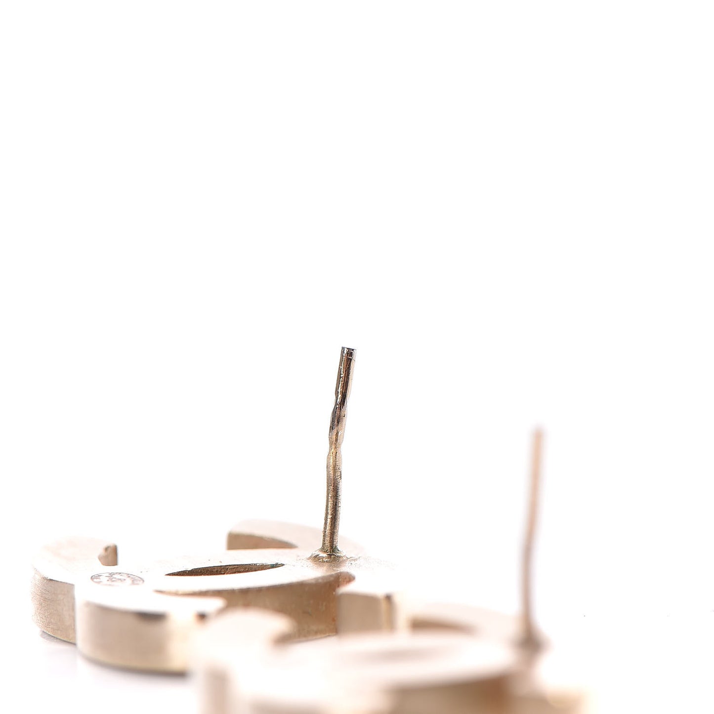Lambskin CC Earrings Black Gold