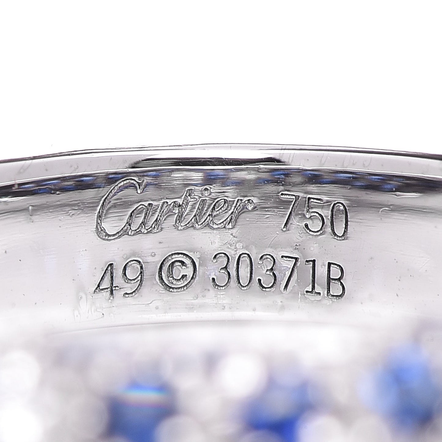 18K White Gold Diamond Sapphire 6mm Mimi Ring 49 5