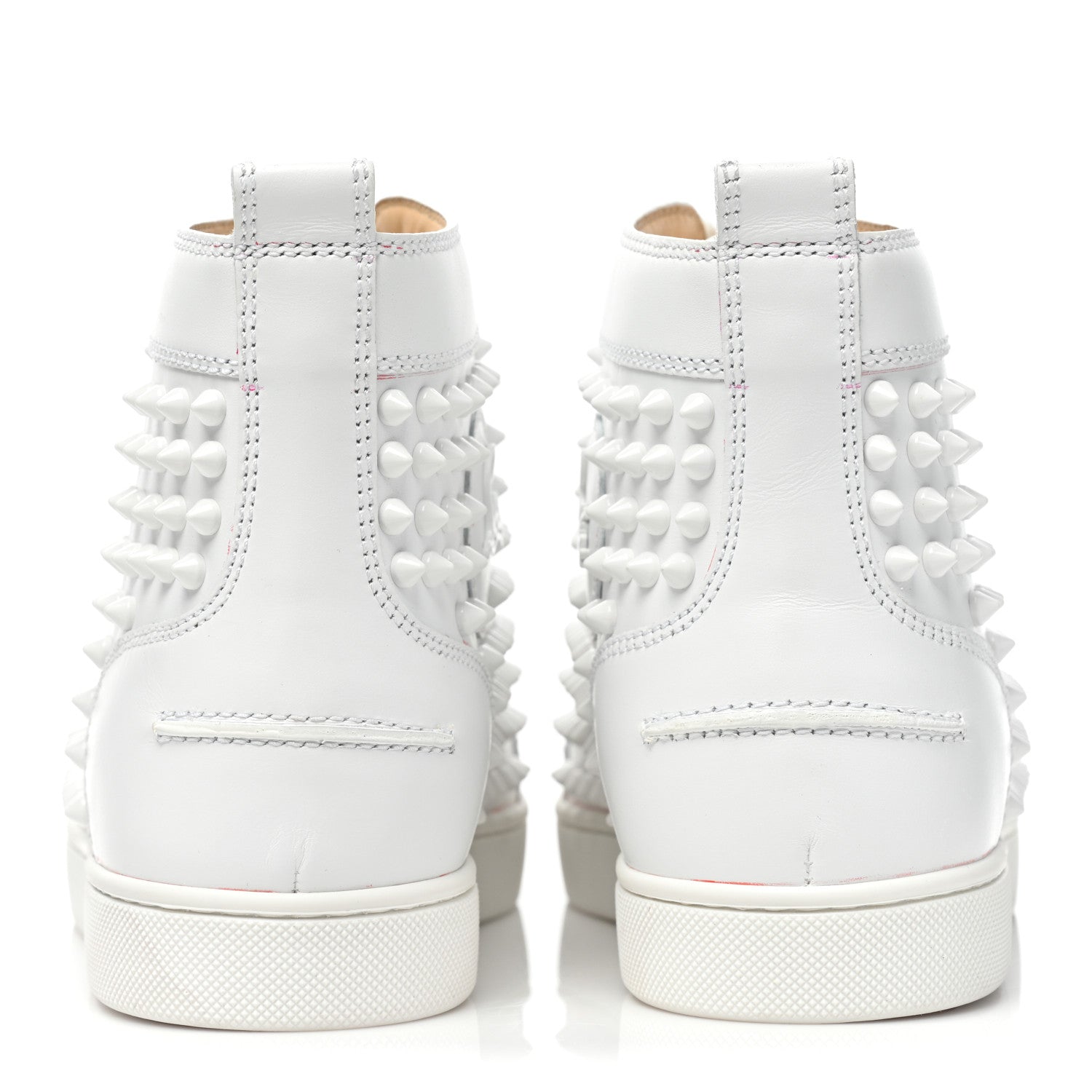 Christian Louboutin Calfskin Womens Louis Spikes Flat Sneakers 39.5 White 4 of 16