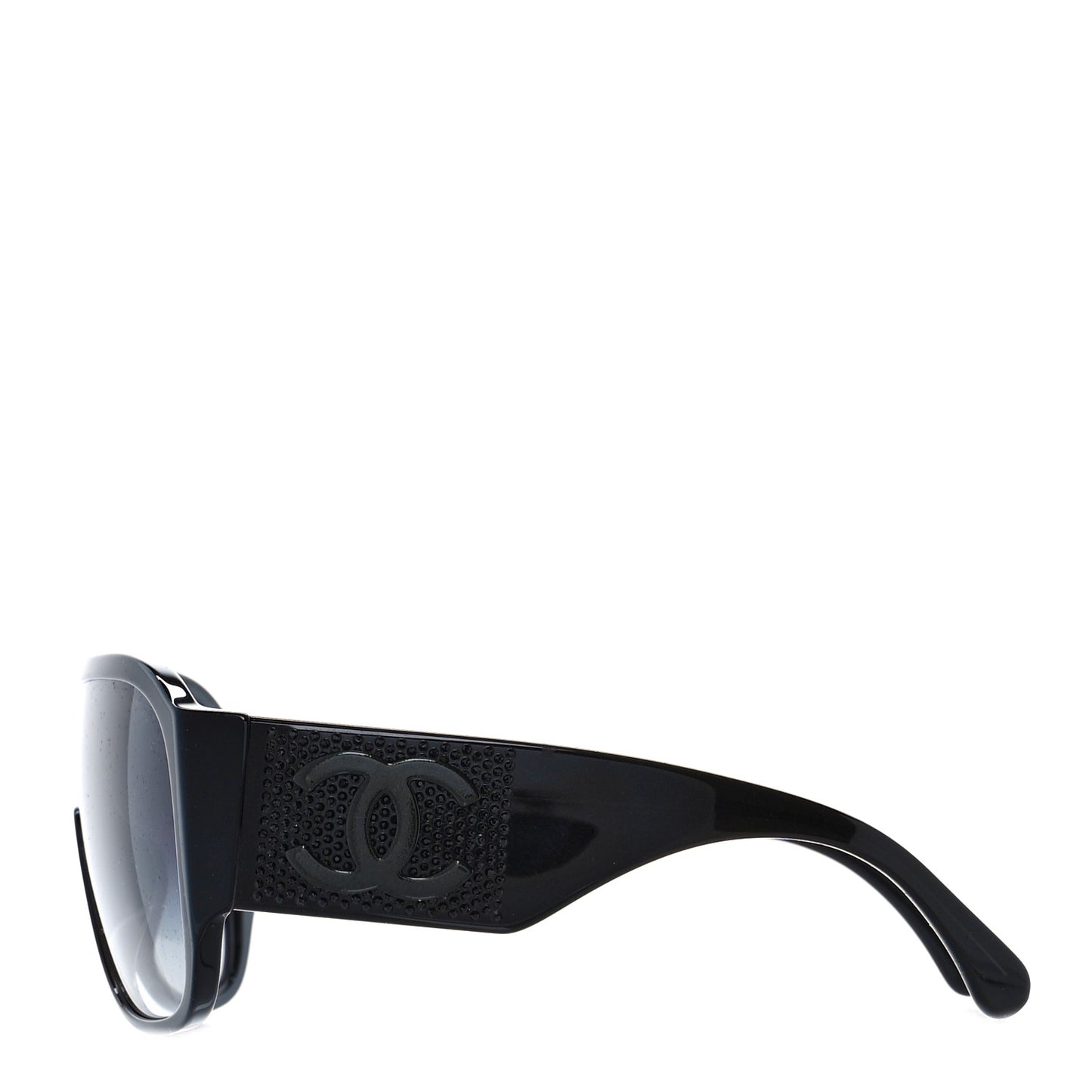 Acetate Crystal CC Shield Sunglasses 5466-B-A Black