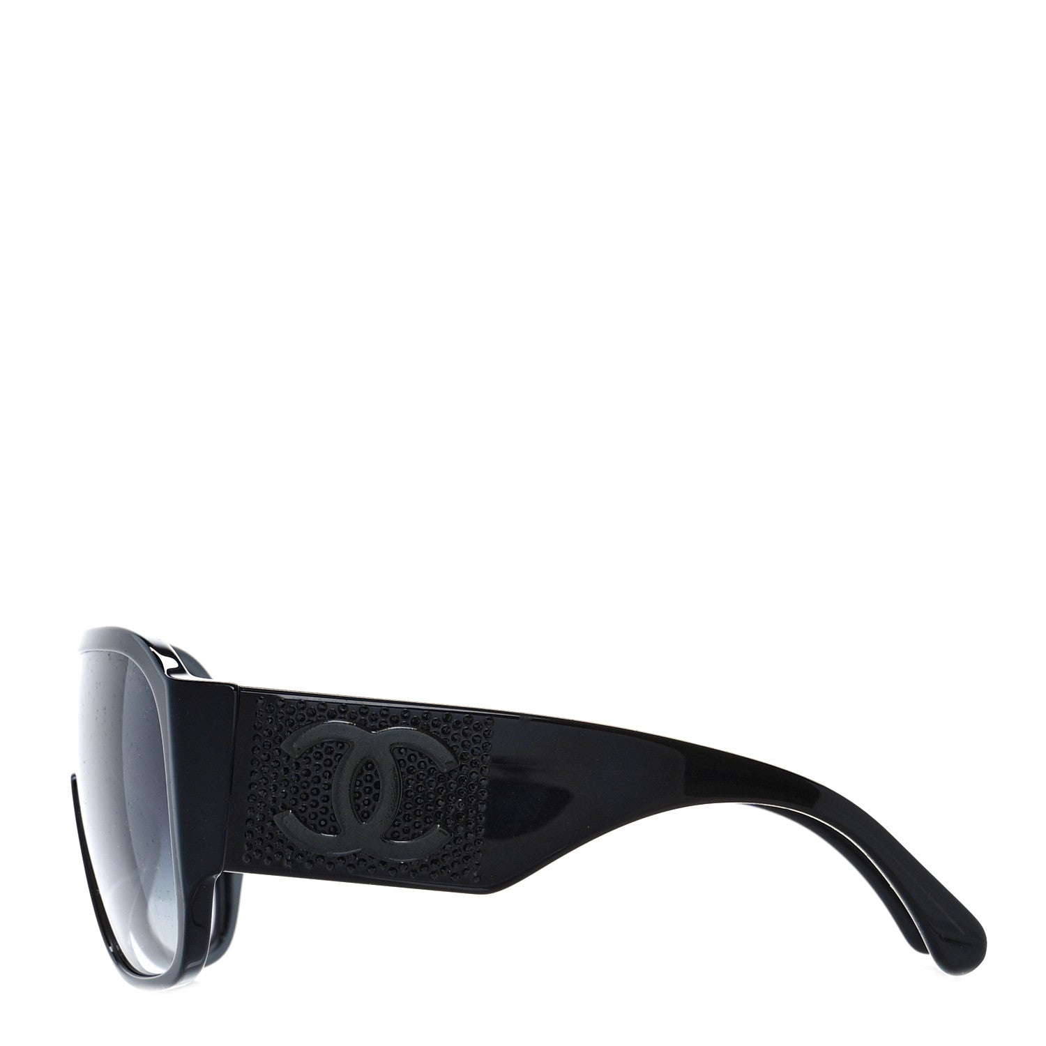 Chanel Acetate Crystal CC Shield Sunglasses 5466-B-A Black 2 of 6