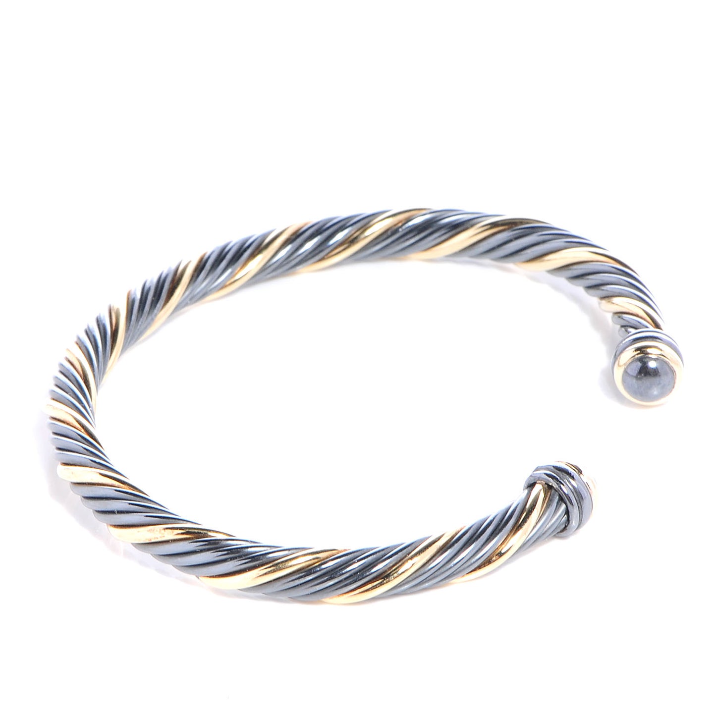 Darkened Sterling Silver 18k Gold Black 5mm Cable Bracelet