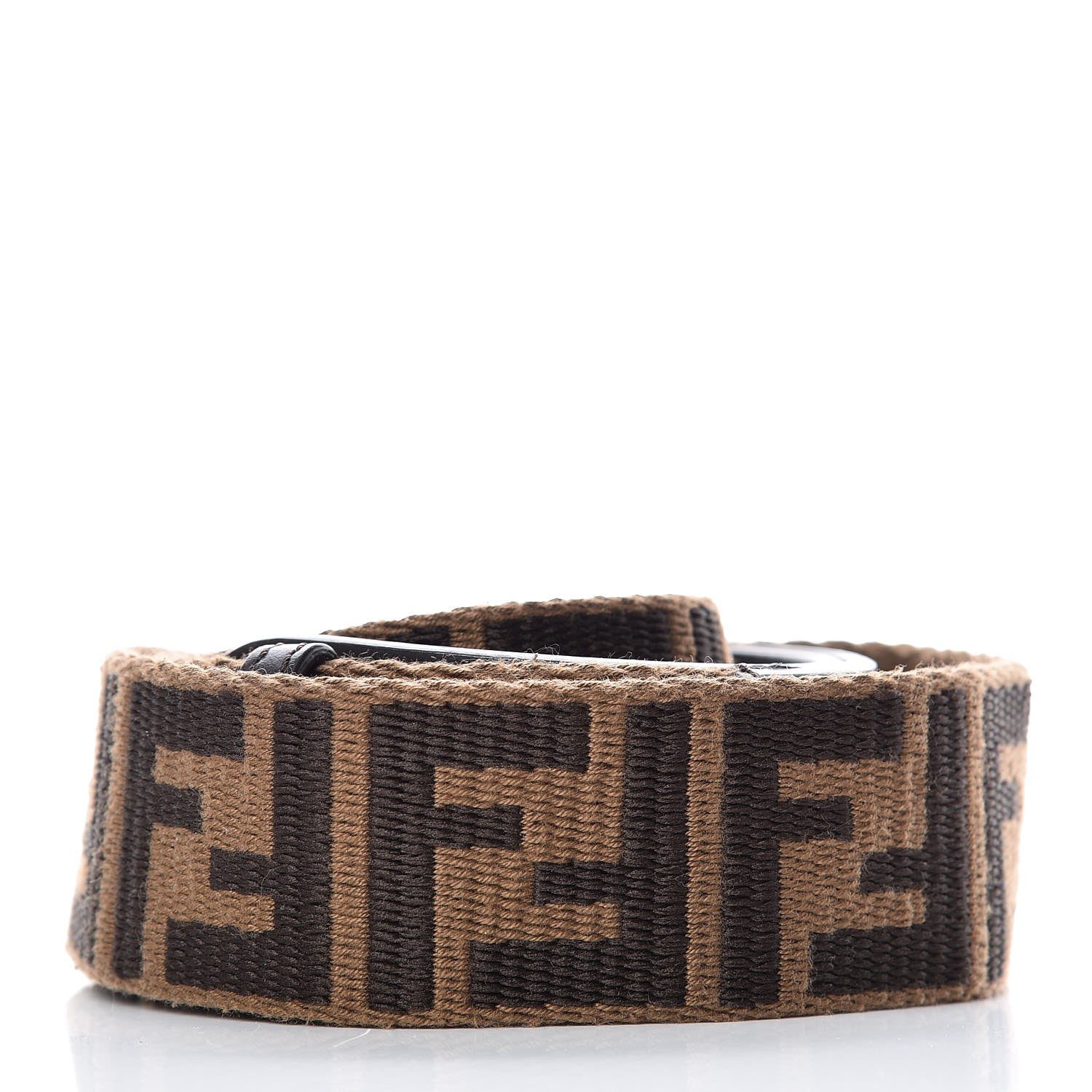 Fendi Ribbon Vitello Century FF 1974 Studded Strap You Fango Marrone Ebano 2 of 6