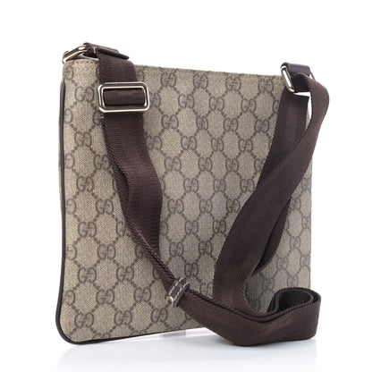 Gucci GG Supreme Monogram Small Flat Messenger Bag Dark Brown 2 of 6