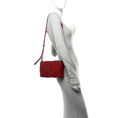 Bottega Veneta Patent Maxi Intrecciato Cassette Crossbody Bag Red 2 of 12