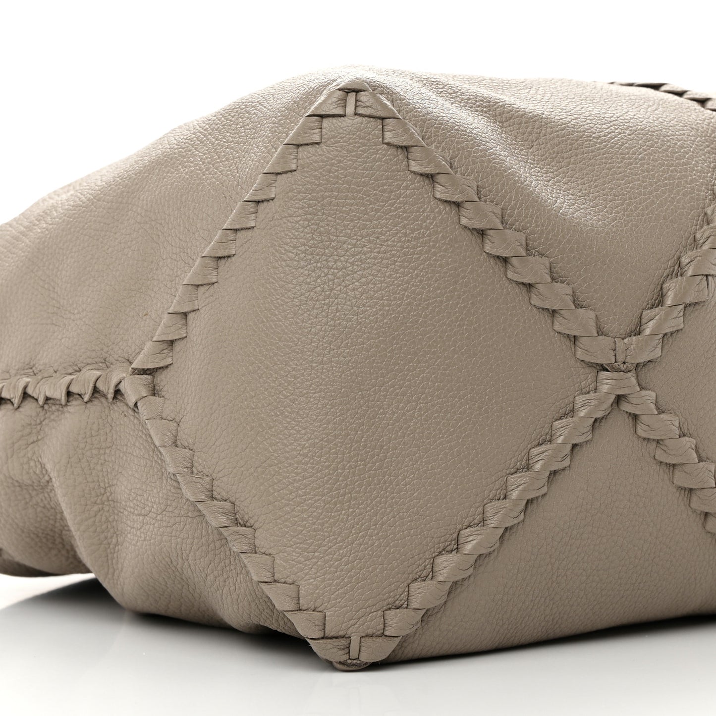 Washed Cervo Deerskin Large Hobo Light Grey