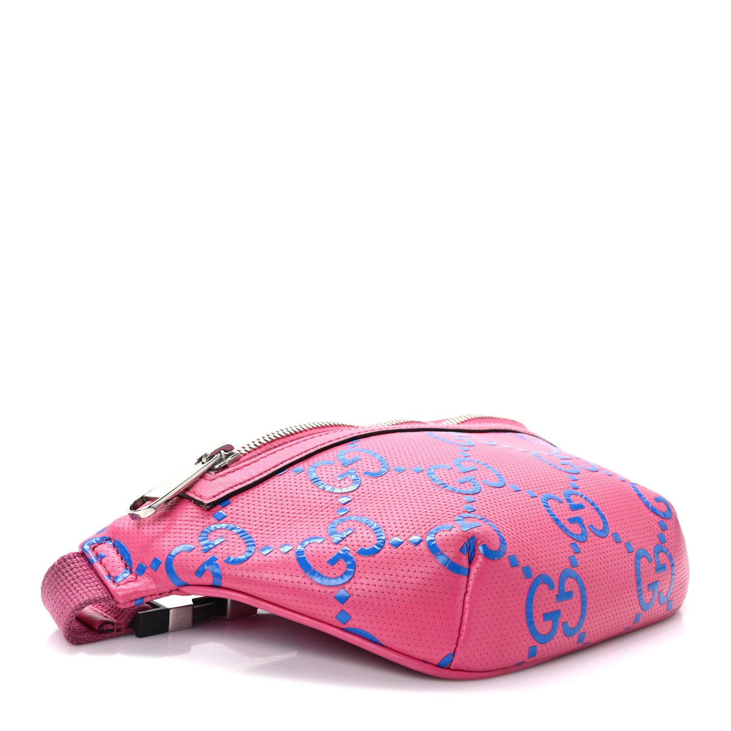 Gucci Calfskin GG Tennis Bi-Color Embossed Belt Bag Modern Fucsia Modern Blue 4 of 10