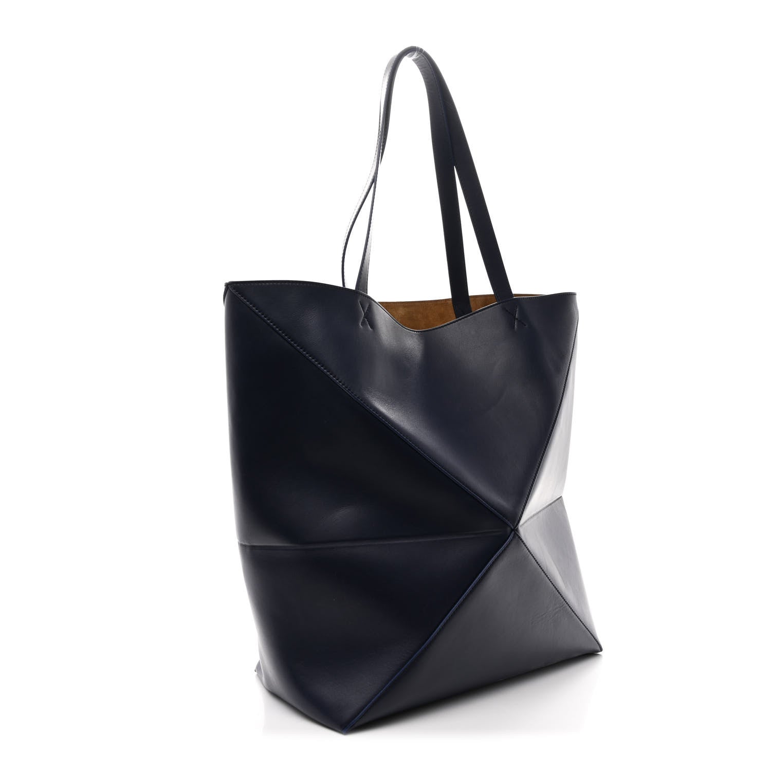 Loewe Shiny Calfskin XL Puzzle Fold Tote Abyss Blue 3 of 10