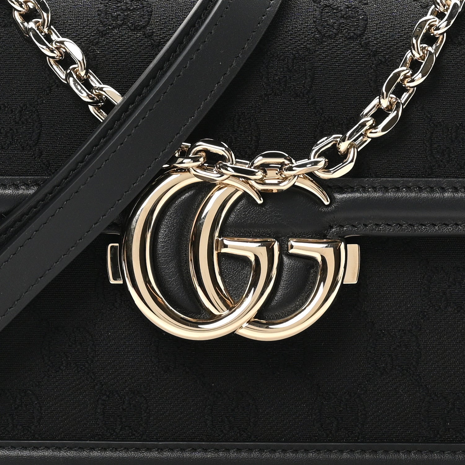 Gucci Crepe Wool Silk GG Monogram Go Small Shoulder Bag Black 8 of 10