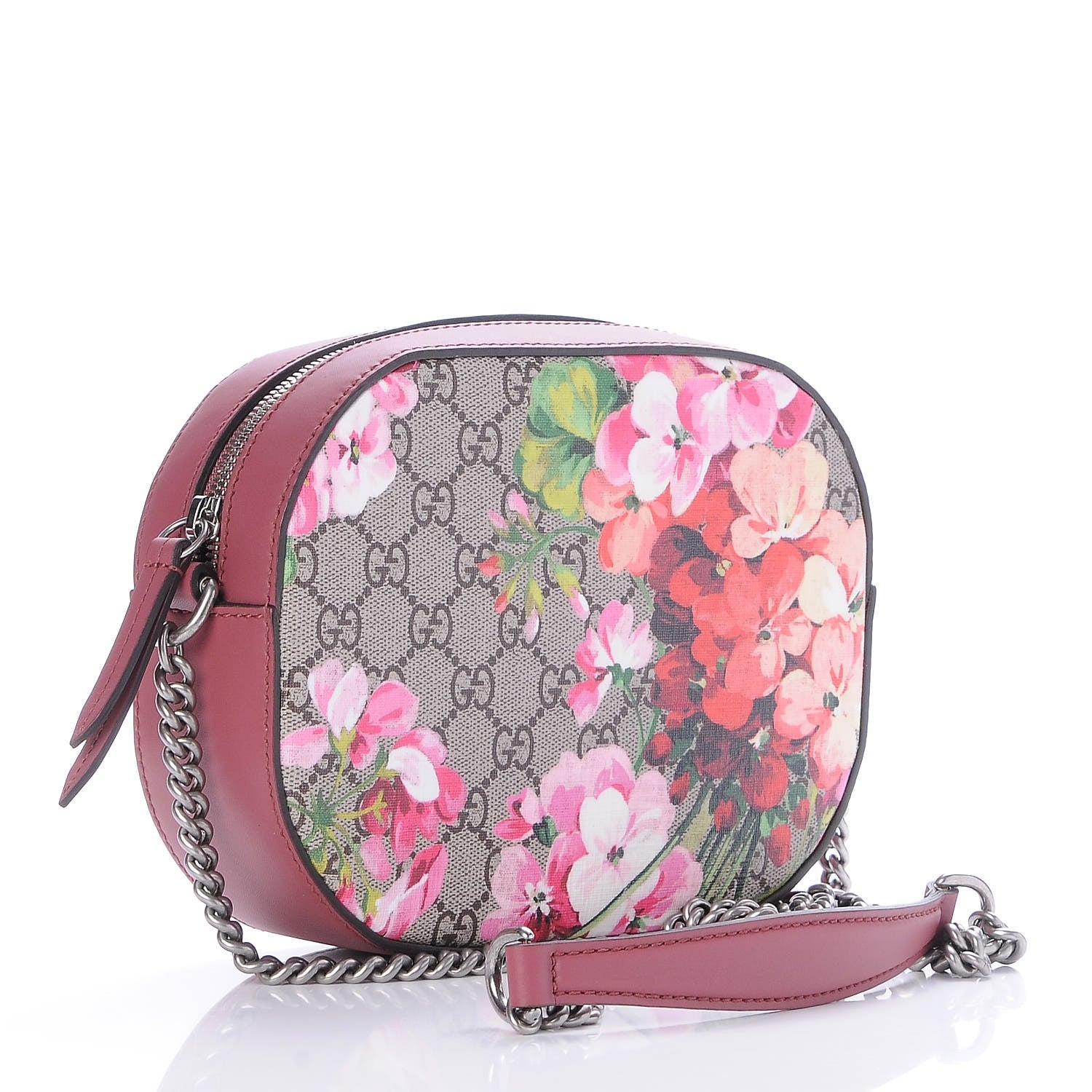 Gucci GG Supreme Monogram Blooms Mini Chain Shoulder Bag Beige Multicolor Dry Rose 3 of 8